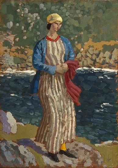 John Augustus Atkinson Woman by a Riverbank Spain oil painting art